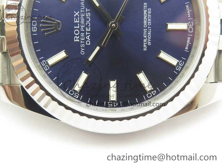 DateJust 41 126334 SS REF 1:1 Best Edition Blue Dial Stick Markers on Jubilee Bracelet A3235 Clone V Sustainable 3381