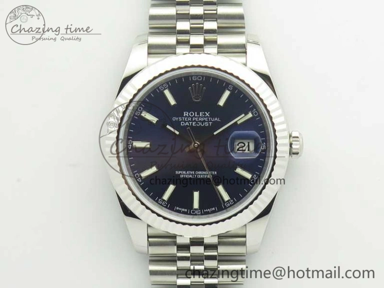 DateJust 41 126334 SS REF 1:1 Best Edition Blue Dial Stick Markers on Jubilee Bracelet A3235 Clone V Sustainable 3381