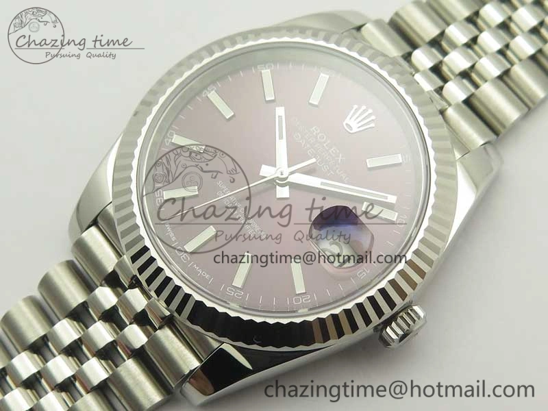 Chic DateJust 41 126334 SS REF 1:1 Best Edition Grape Dial Stick Markers on Jubilee Bracelet A3235 Clone V 3378