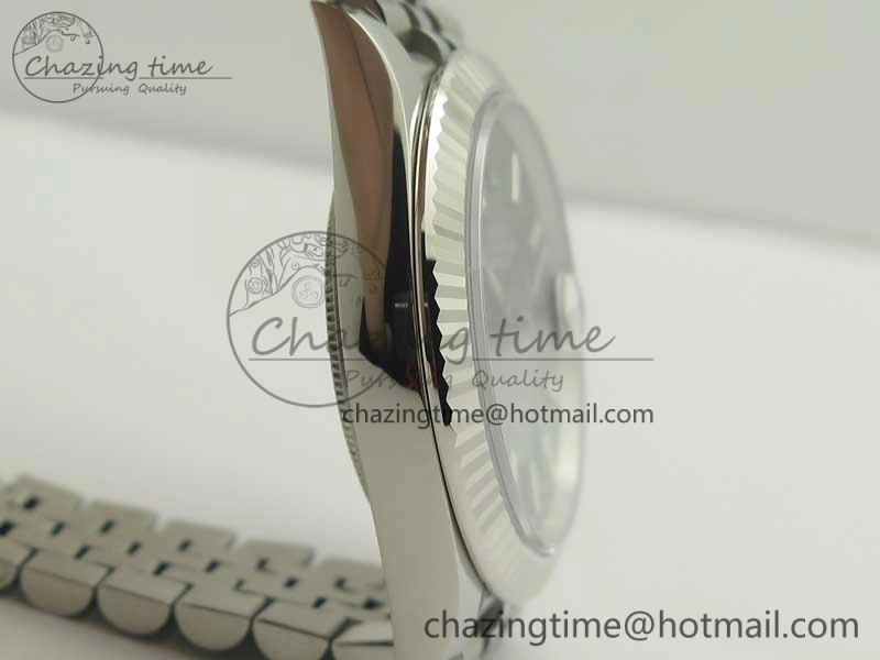 FreshLook DateJust 41 126334 SS REF 1:1 Best Edition Gray Dial Stick Markers on Jubilee Bracelet A3235 Clone V 3382
