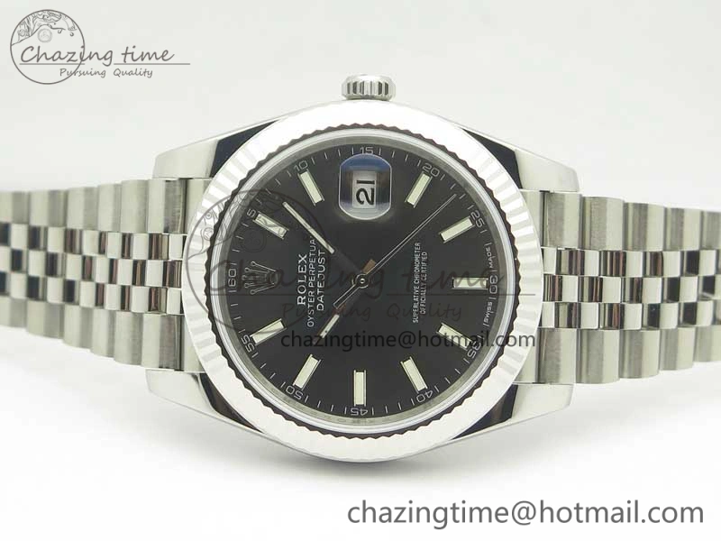 FreshLook DateJust 41 126334 SS REF 1:1 Best Edition Gray Dial Stick Markers on Jubilee Bracelet A3235 Clone V 3382