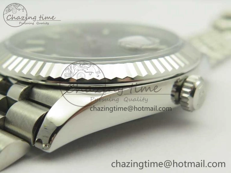 FreshLook DateJust 41 126334 SS REF 1:1 Best Edition Gray Dial Stick Markers on Jubilee Bracelet A3235 Clone V 3382