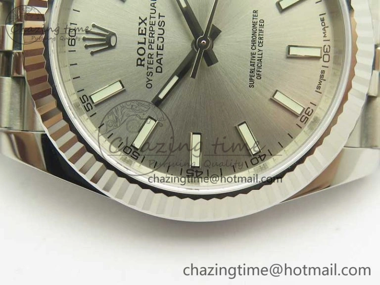RelaxedFit DateJust 41 126334 SS REF 1:1 Best Edition Silver Dial Stick Markers on Jubilee Bracelet A3235 Clone V 3380
