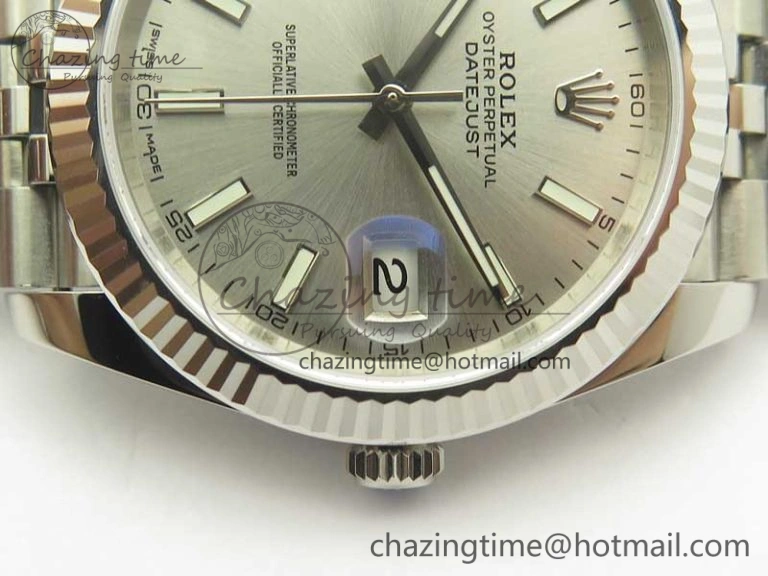 RelaxedFit DateJust 41 126334 SS REF 1:1 Best Edition Silver Dial Stick Markers on Jubilee Bracelet A3235 Clone V 3380