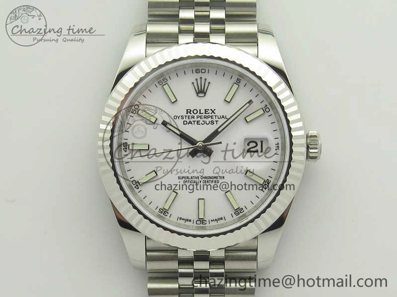 DateJust 41 126334 SS REF 1:1 Best Edition White Dial Stick Markers on Jubilee Bracelet A3235 Clone V GoAnywhere 3384