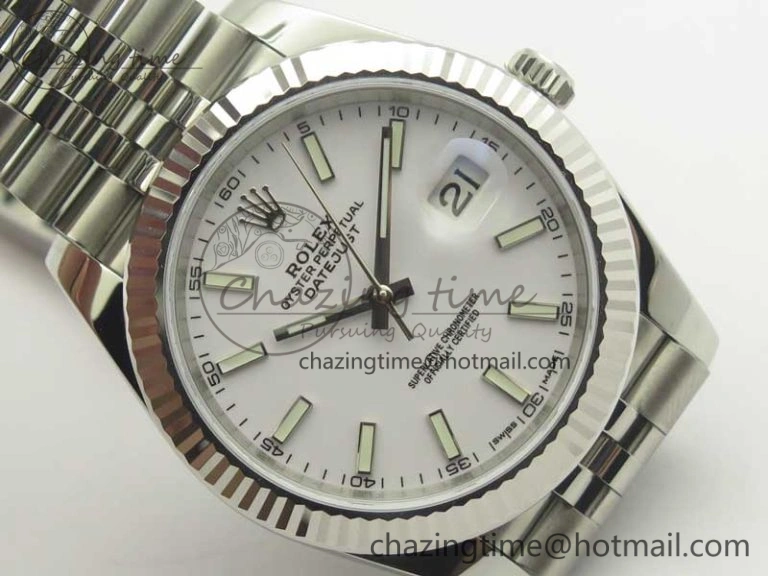 DateJust 41 126334 SS REF 1:1 Best Edition White Dial Stick Markers on Jubilee Bracelet A3235 Clone V GoAnywhere 3384