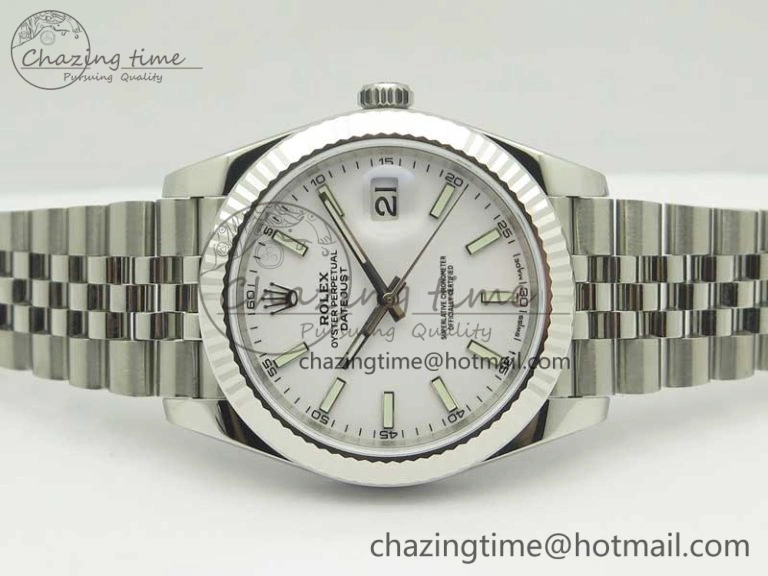 DateJust 41 126334 SS REF 1:1 Best Edition White Dial Stick Markers on Jubilee Bracelet A3235 Clone V GoAnywhere 3384