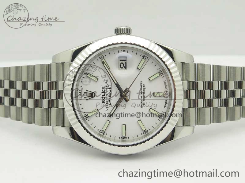 DateJust 41 126334 SS REF 1:1 Best Edition White Dial Stick Markers on Jubilee Bracelet A3235 Clone V GoAnywhere 3384