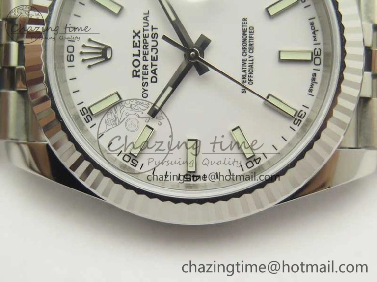 DateJust 41 126334 SS REF 1:1 Best Edition White Dial Stick Markers on Jubilee Bracelet A3235 Clone V GoAnywhere 3384