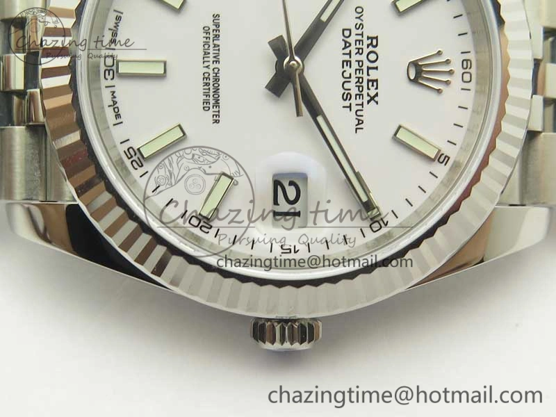 DateJust 41 126334 SS REF 1:1 Best Edition White Dial Stick Markers on Jubilee Bracelet A3235 Clone V GoAnywhere 3384