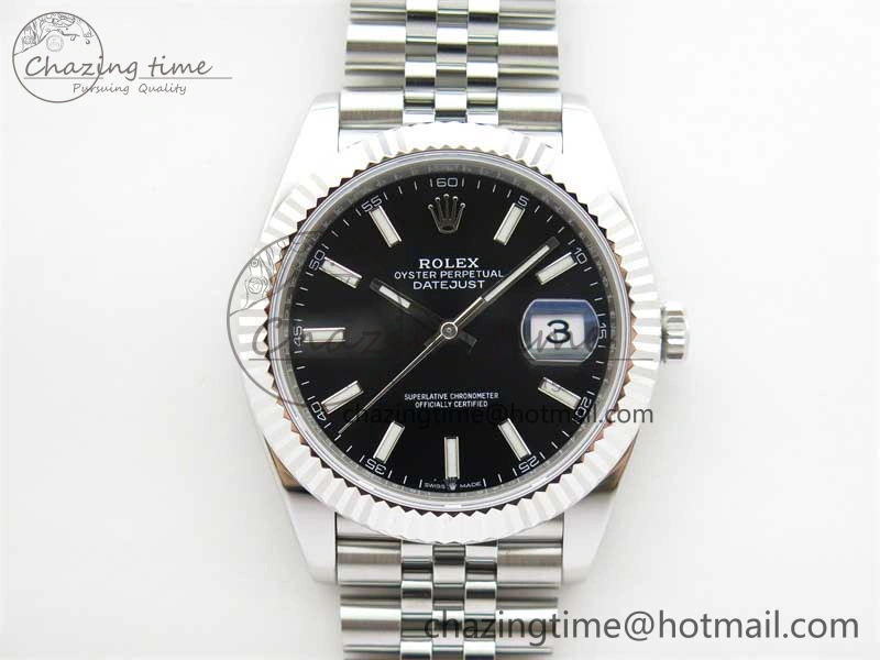 OnTrend DateJust 41 126334 ZF 1:1 Best Edition 904L Steel Black Dial Stick Marker on Jubilee Bracelet A 2439
