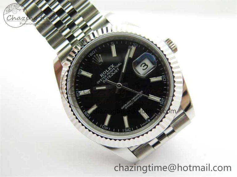 OnTrend DateJust 41 126334 ZF 1:1 Best Edition 904L Steel Black Dial Stick Marker on Jubilee Bracelet A 2439