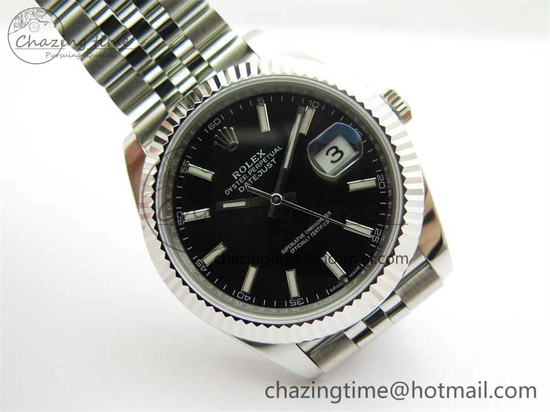 OnTrend DateJust 41 126334 ZF 1:1 Best Edition 904L Steel Black Dial Stick Marker on Jubilee Bracelet A 2439