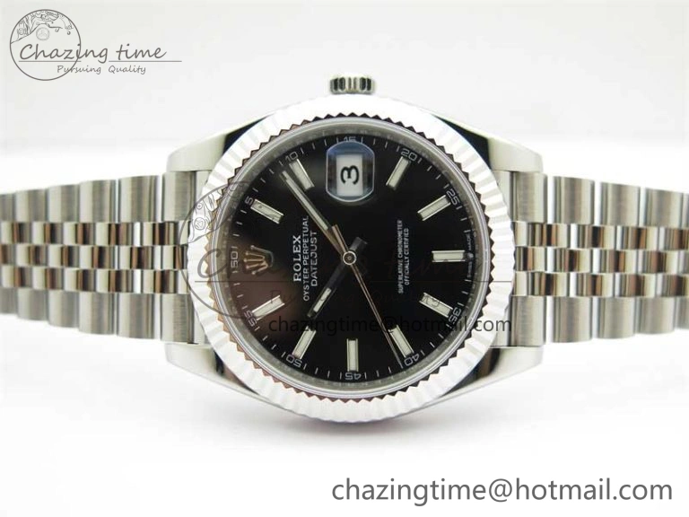 OnTrend DateJust 41 126334 ZF 1:1 Best Edition 904L Steel Black Dial Stick Marker on Jubilee Bracelet A 2439