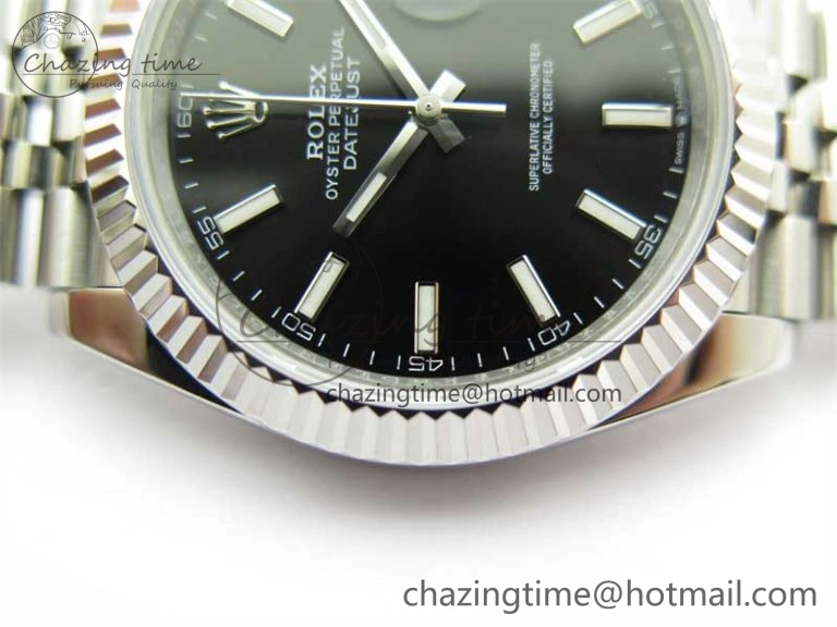 OnTrend DateJust 41 126334 ZF 1:1 Best Edition 904L Steel Black Dial Stick Marker on Jubilee Bracelet A 2439