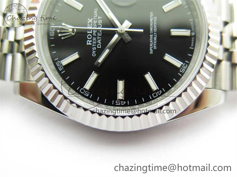 OnTrend DateJust 41 126334 ZF 1:1 Best Edition 904L Steel Black Dial Stick Marker on Jubilee Bracelet A 2439