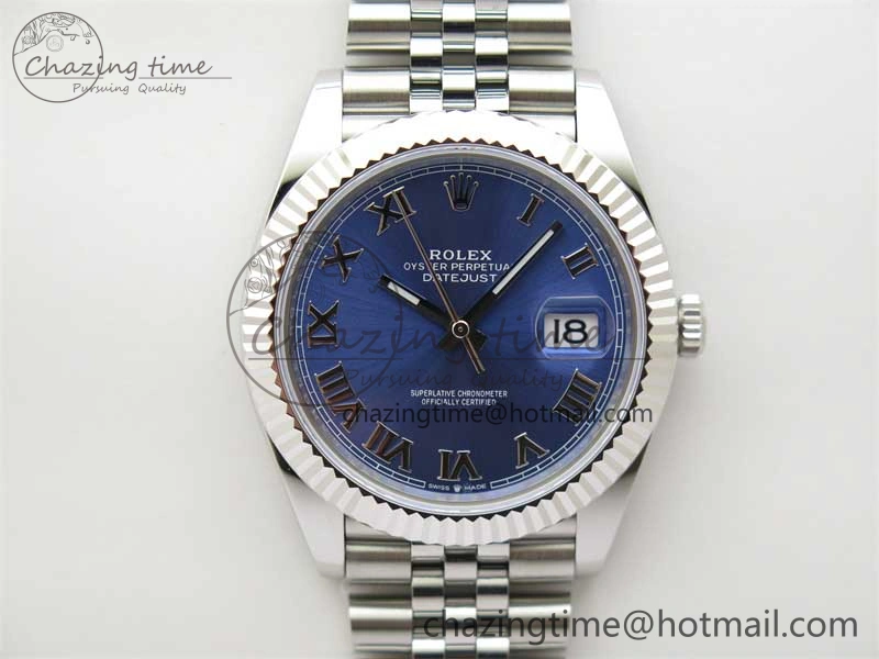 DateJust 41 126334 ZF 1:1 Best Edition 904L Steel Blue Dial Roman Marker on Jubilee Bracelet A Breathable 2440