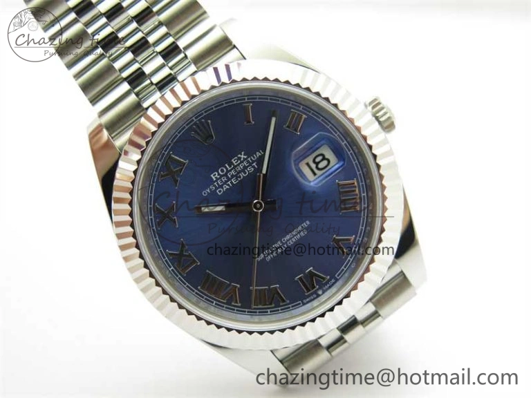 DateJust 41 126334 ZF 1:1 Best Edition 904L Steel Blue Dial Roman Marker on Jubilee Bracelet A Breathable 2440