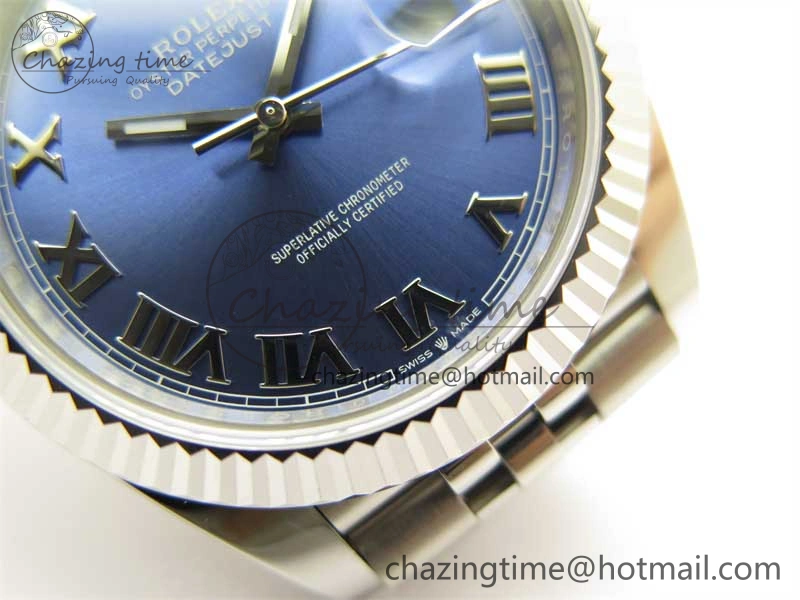 DateJust 41 126334 ZF 1:1 Best Edition 904L Steel Blue Dial Roman Marker on Jubilee Bracelet A Breathable 2440