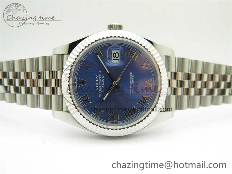 DateJust 41 126334 ZF 1:1 Best Edition 904L Steel Blue Dial Roman Marker on Jubilee Bracelet A Breathable 2440