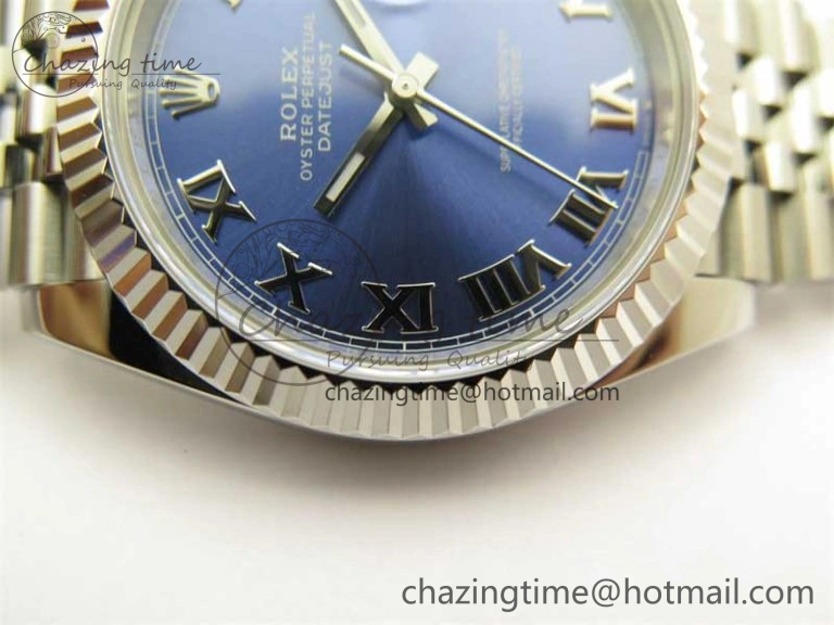 DateJust 41 126334 ZF 1:1 Best Edition 904L Steel Blue Dial Roman Marker on Jubilee Bracelet A Breathable 2440