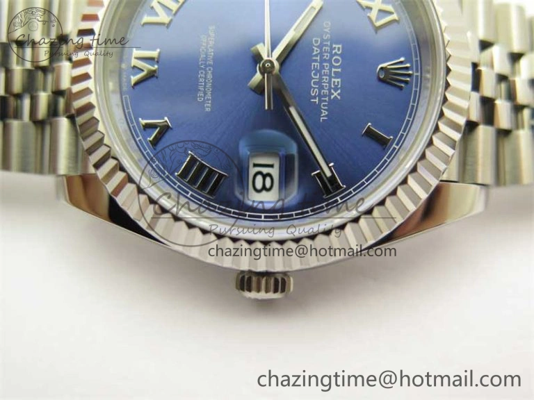 DateJust 41 126334 ZF 1:1 Best Edition 904L Steel Blue Dial Roman Marker on Jubilee Bracelet A Breathable 2440