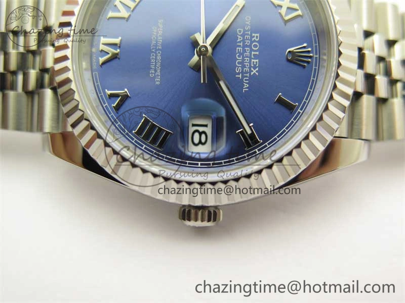 DateJust 41 126334 ZF 1:1 Best Edition 904L Steel Blue Dial Roman Marker on Jubilee Bracelet A Breathable 2440