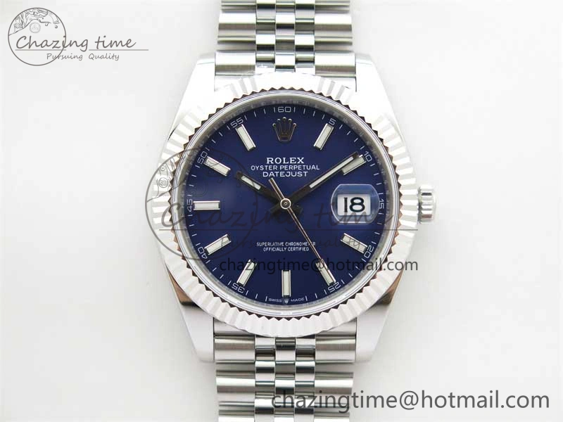 Stretchable DateJust 41 126334 ZF 1:1 Best Edition 904L Steel Blue Dial Stick Marker on Jubilee Bracelet A 2438