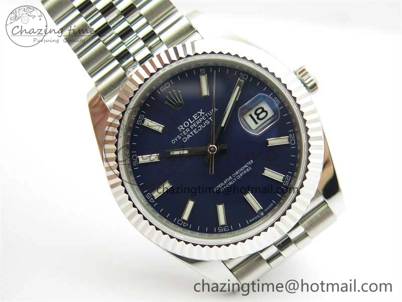 Stretchable DateJust 41 126334 ZF 1:1 Best Edition 904L Steel Blue Dial Stick Marker on Jubilee Bracelet A 2438