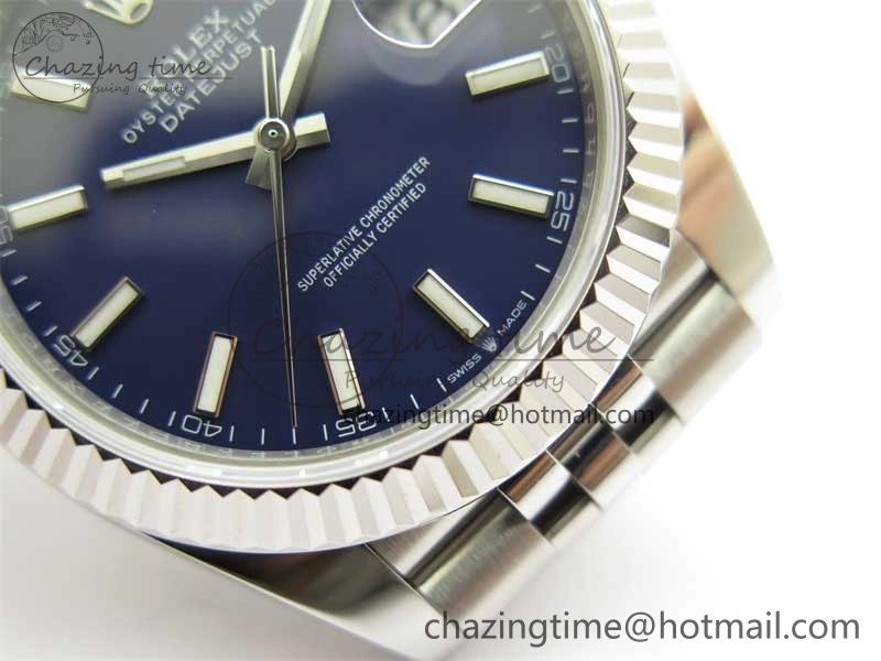 Stretchable DateJust 41 126334 ZF 1:1 Best Edition 904L Steel Blue Dial Stick Marker on Jubilee Bracelet A 2438