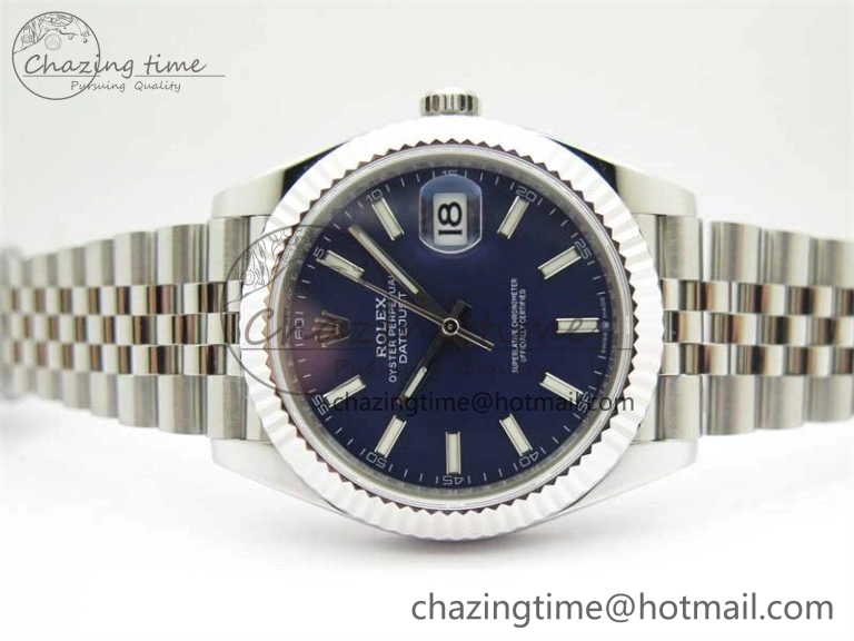 Stretchable DateJust 41 126334 ZF 1:1 Best Edition 904L Steel Blue Dial Stick Marker on Jubilee Bracelet A 2438