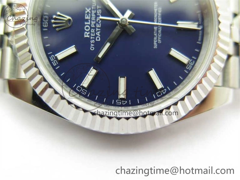 Stretchable DateJust 41 126334 ZF 1:1 Best Edition 904L Steel Blue Dial Stick Marker on Jubilee Bracelet A 2438