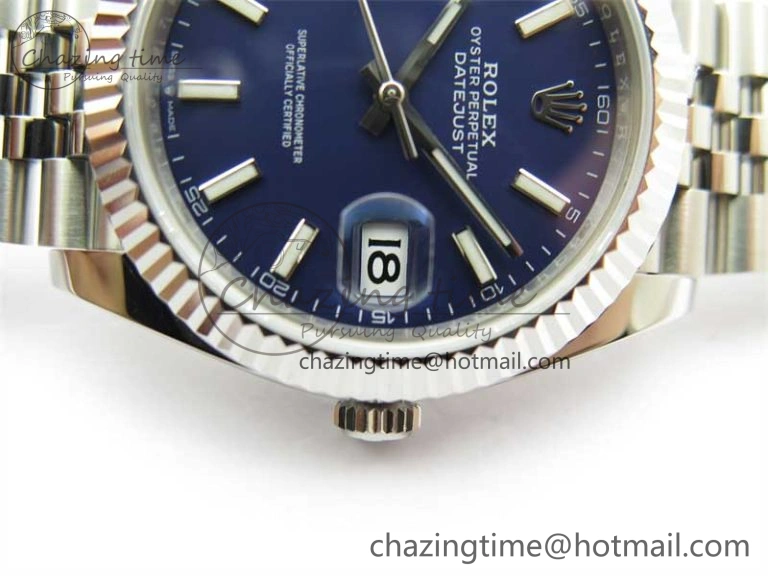 Stretchable DateJust 41 126334 ZF 1:1 Best Edition 904L Steel Blue Dial Stick Marker on Jubilee Bracelet A 2438