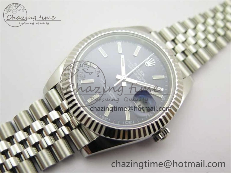 Stretchable DateJust 41 126334 ZF 1:1 Best Edition 904L Steel Blue Dial Stick Marker on Jubilee Bracelet A 2438