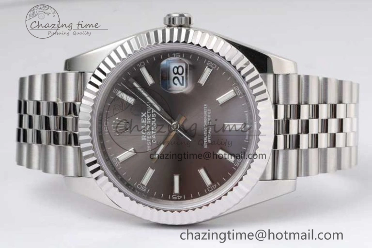 DateJust 41 126334 ZF 1:1 Best Edition 904L Steel Gray Dial Stick Marker on Jubilee Bracelet A UrbanChic 2372