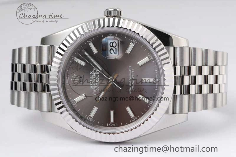 DateJust 41 126334 ZF 1:1 Best Edition 904L Steel Gray Dial Stick Marker on Jubilee Bracelet A UrbanChic 2372