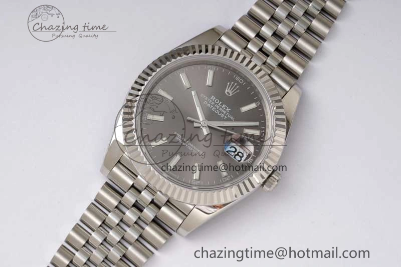 DateJust 41 126334 ZF 1:1 Best Edition 904L Steel Gray Dial Stick Marker on Jubilee Bracelet A UrbanChic 2372
