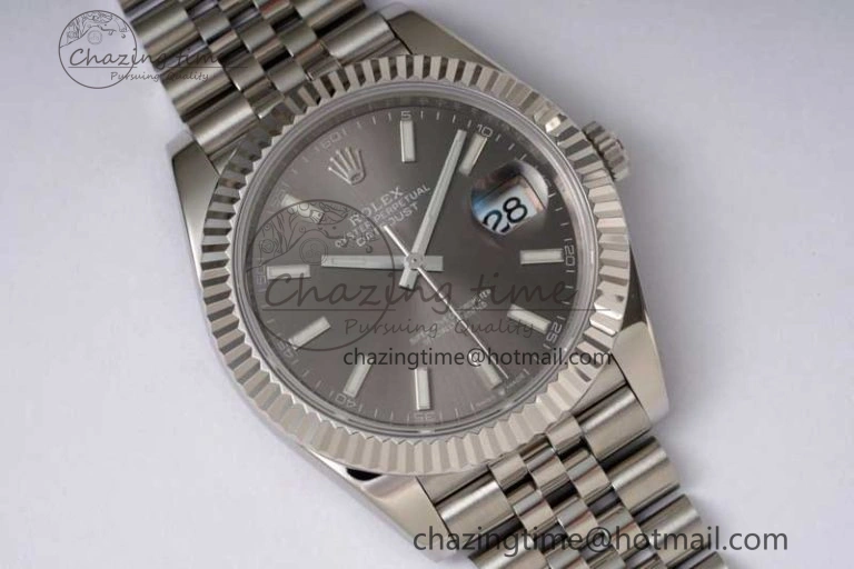 DateJust 41 126334 ZF 1:1 Best Edition 904L Steel Gray Dial Stick Marker on Jubilee Bracelet A UrbanChic 2372