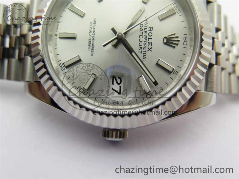 DateJust 41 126334 ZF 1:1 Best Edition 904L Steel Silver Dial Stick Marker on Jubilee Bracelet A Classic 2437