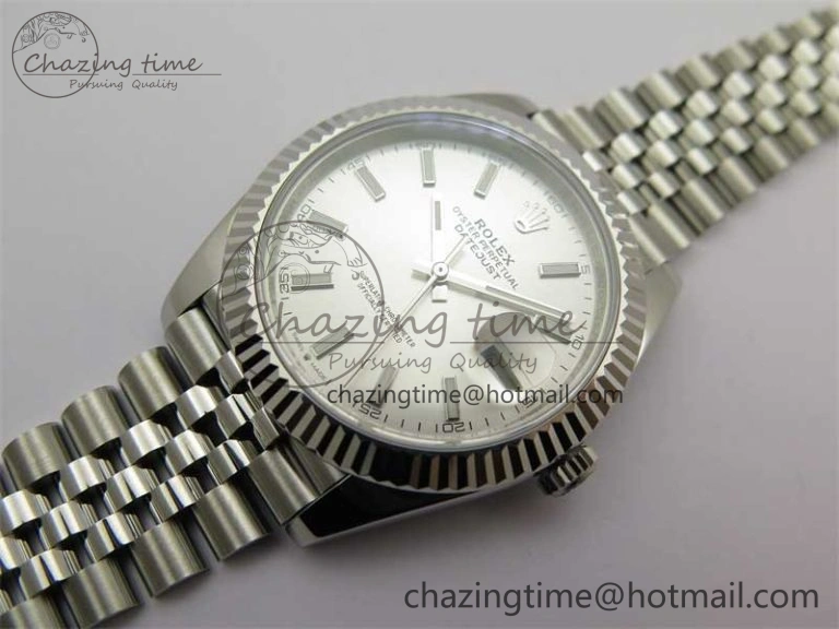 DateJust 41 126334 ZF 1:1 Best Edition 904L Steel Silver Dial Stick Marker on Jubilee Bracelet A Classic 2437