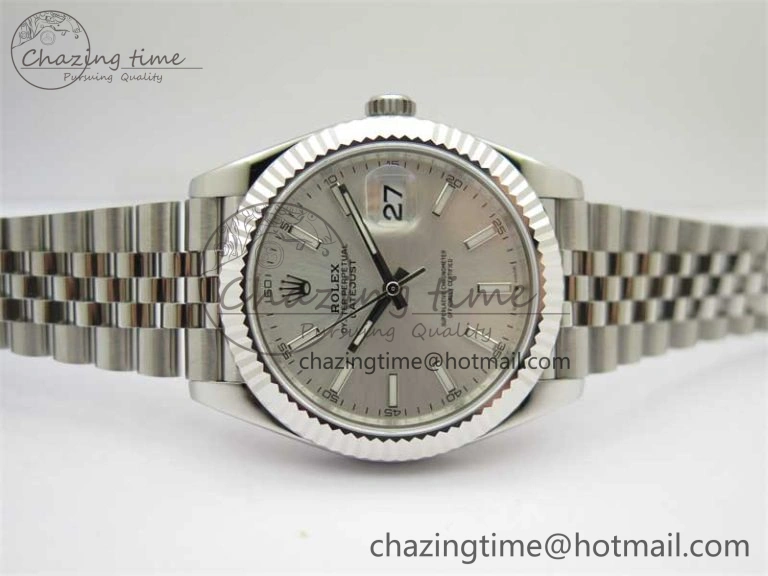 DateJust 41 126334 ZF 1:1 Best Edition 904L Steel Silver Dial Stick Marker on Jubilee Bracelet A Classic 2437