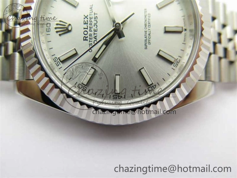 DateJust 41 126334 ZF 1:1 Best Edition 904L Steel Silver Dial Stick Marker on Jubilee Bracelet A Classic 2437