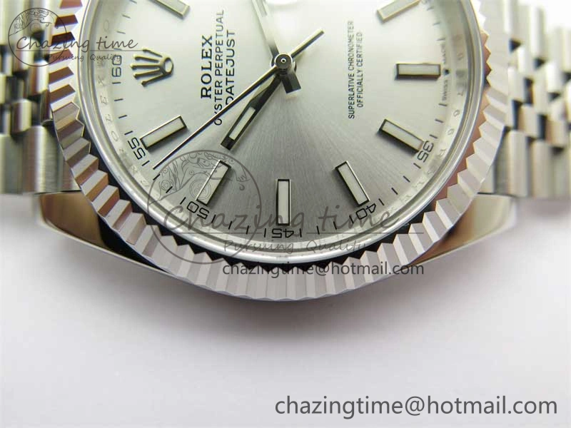 DateJust 41 126334 ZF 1:1 Best Edition 904L Steel Silver Dial Stick Marker on Jubilee Bracelet A Classic 2437