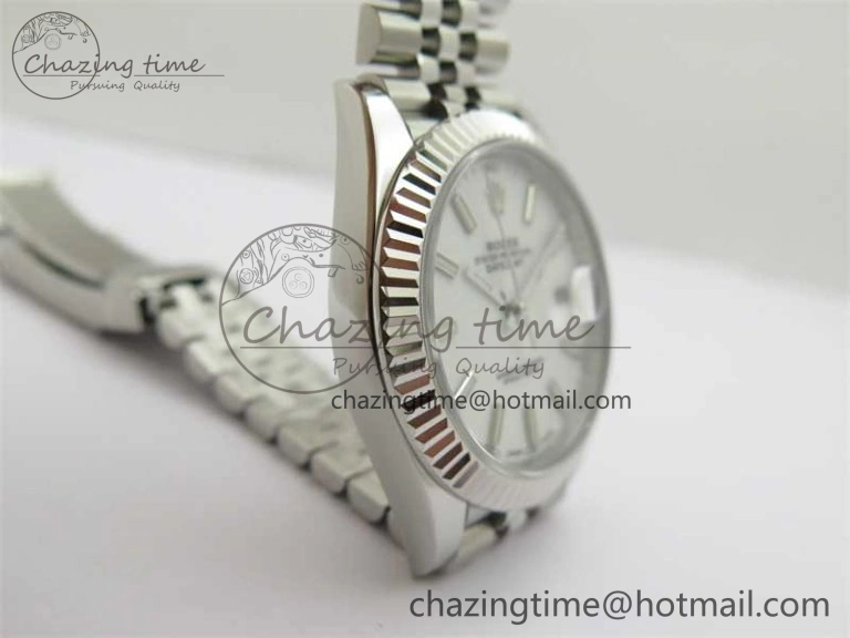 DateJust 41 126334 ZF 1:1 Best Edition 904L Steel White Dial Stick Marker on Jubilee Bracelet A Lightweight 2441