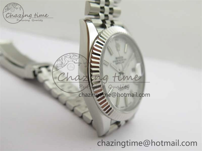DateJust 41 126334 ZF 1:1 Best Edition 904L Steel White Dial Stick Marker on Jubilee Bracelet A Lightweight 2441