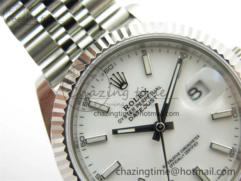 DateJust 41 126334 ZF 1:1 Best Edition 904L Steel White Dial Stick Marker on Jubilee Bracelet A Lightweight 2441