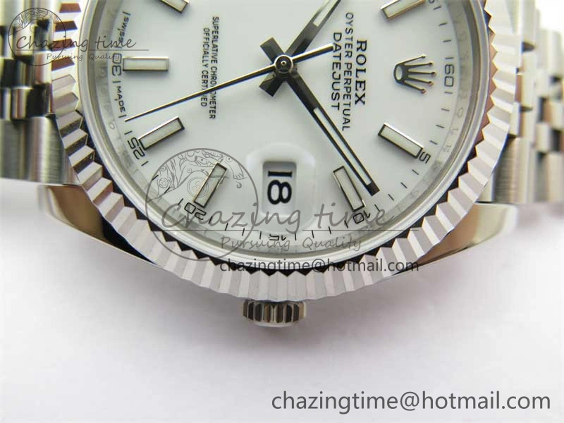 DateJust 41 126334 ZF 1:1 Best Edition 904L Steel White Dial Stick Marker on Jubilee Bracelet A Lightweight 2441