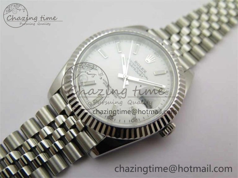 DateJust 41 126334 ZF 1:1 Best Edition 904L Steel White Dial Stick Marker on Jubilee Bracelet A Lightweight 2441