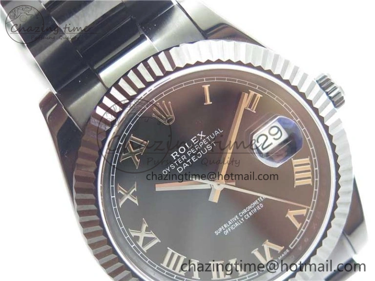 DateJust 41 All Black PVD VRF Best Edition Black Dial Roman Markers on PVD Oyster Bracelet A ModernLook 2793