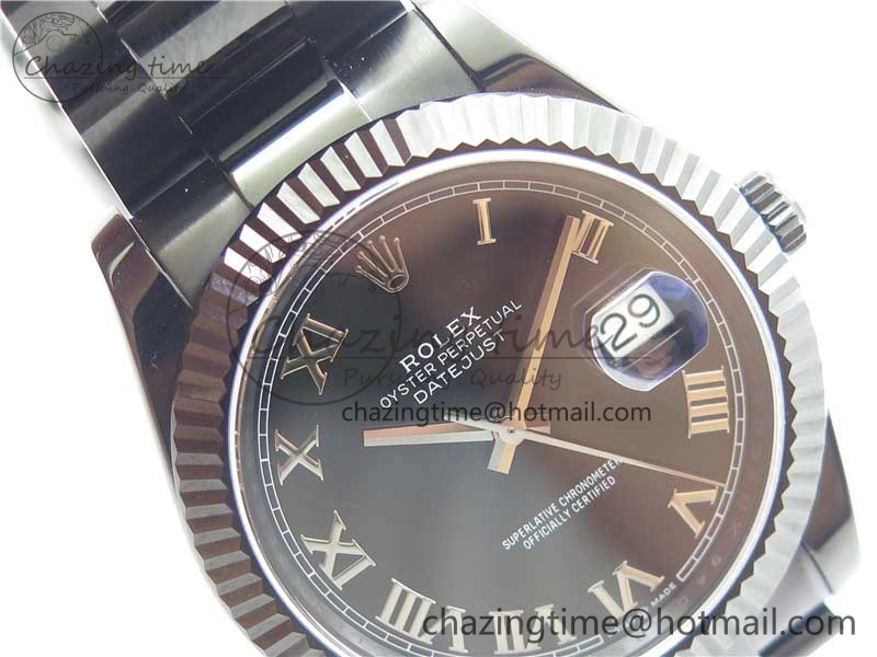 DateJust 41 All Black PVD VRF Best Edition Black Dial Roman Markers on PVD Oyster Bracelet A ModernLook 2793